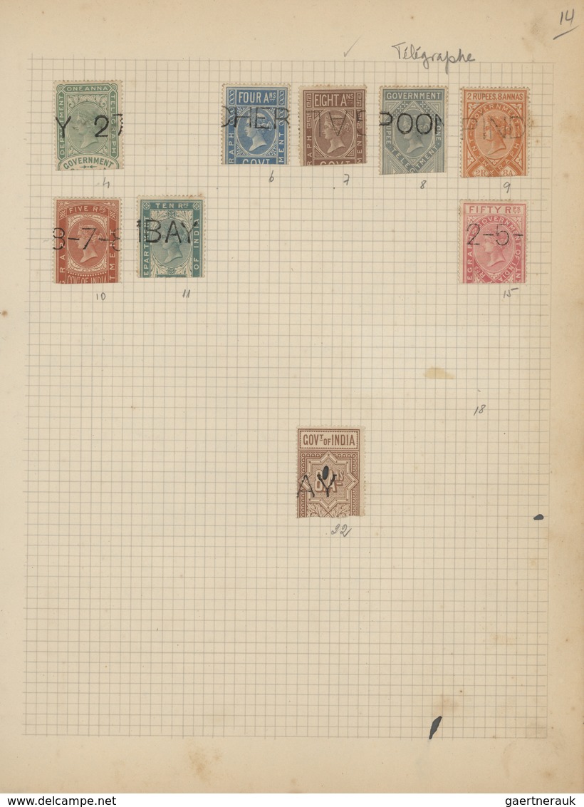 Indien: 1854/1949, accumulation on old blanc pages and in a small stockbook with only old material f