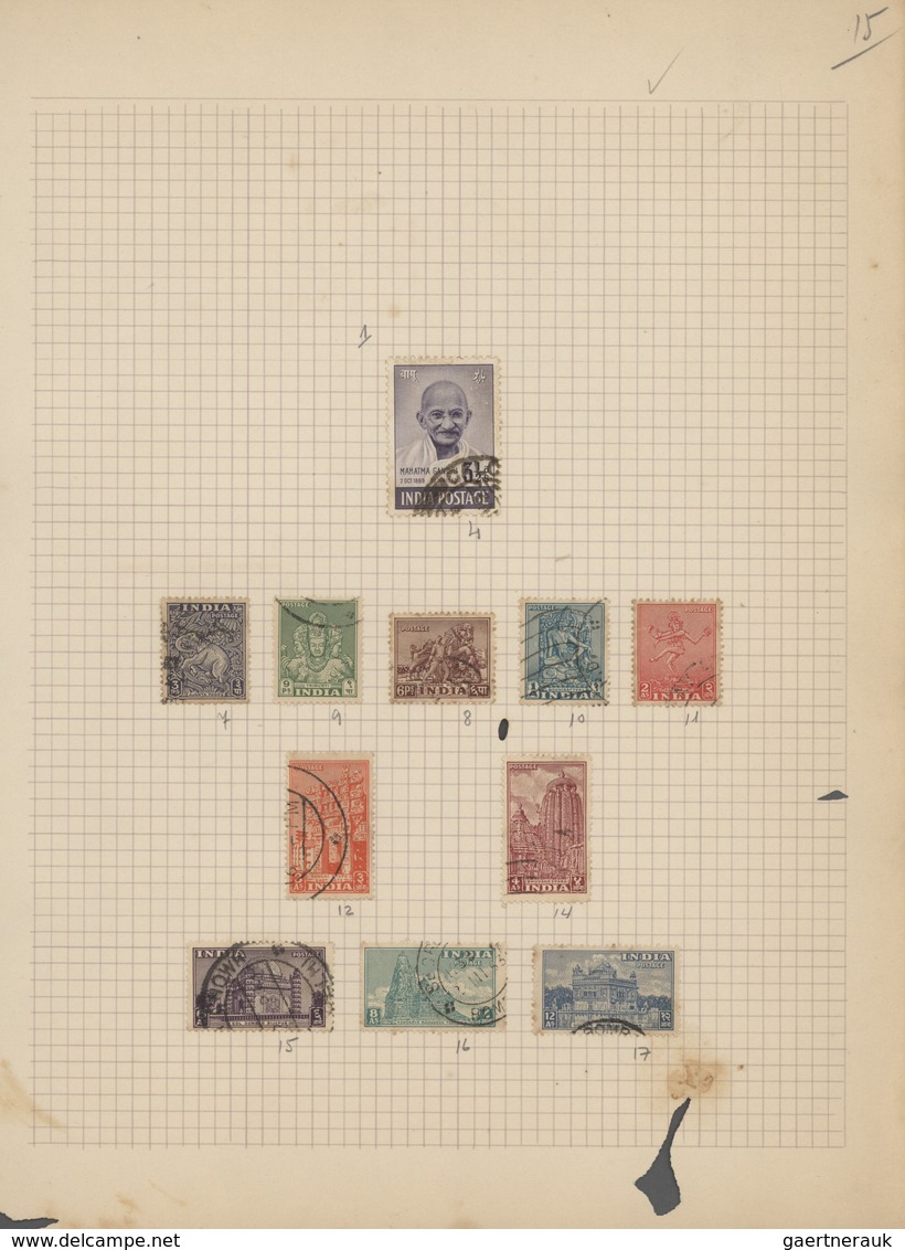 Indien: 1854/1949, accumulation on old blanc pages and in a small stockbook with only old material f