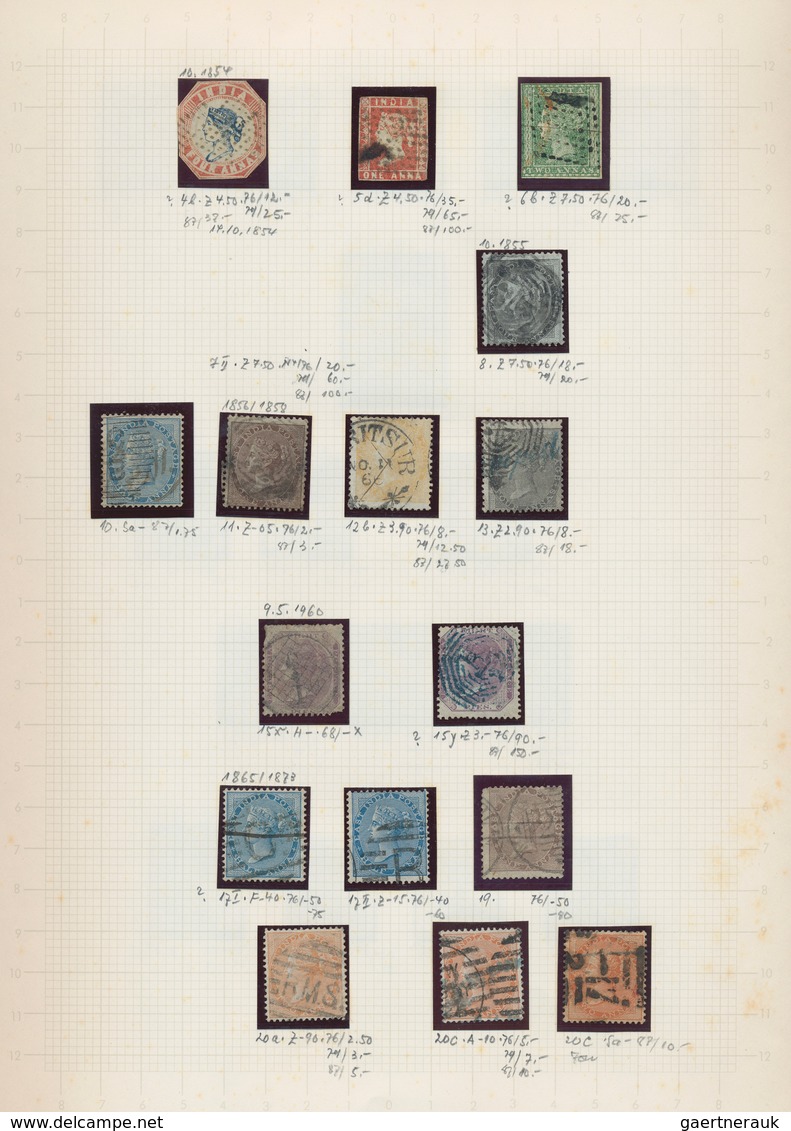 Indien: 1854-1970's: Collection Of Stamps From 1854 Lithographs, With British India Used, From Indep - 1854 East India Company Administration