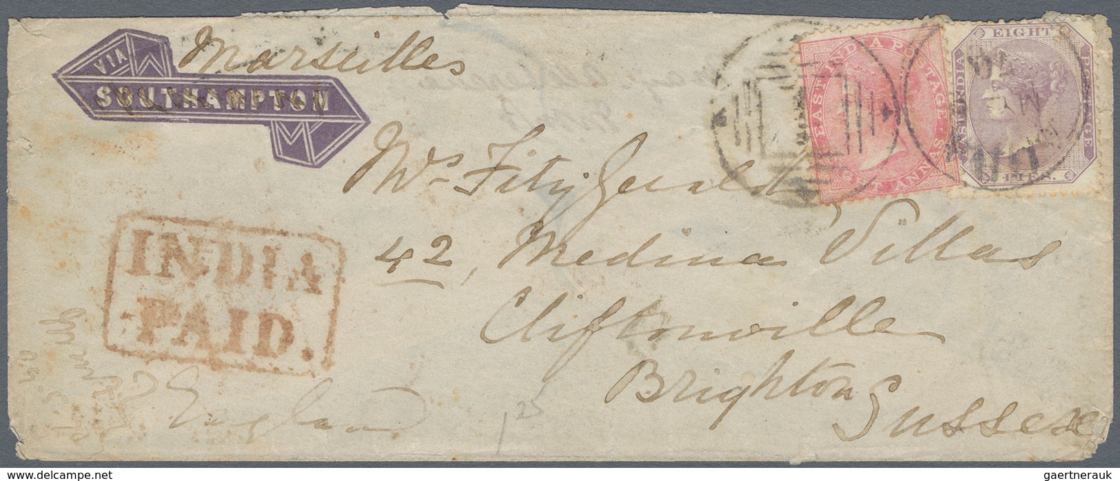Indien: 1861-83, Five Interesting Covers Including 1861 Khandalla-Bombay Cover Franked By 2a. Dull R - 1854 Compañia Británica De Las Indias