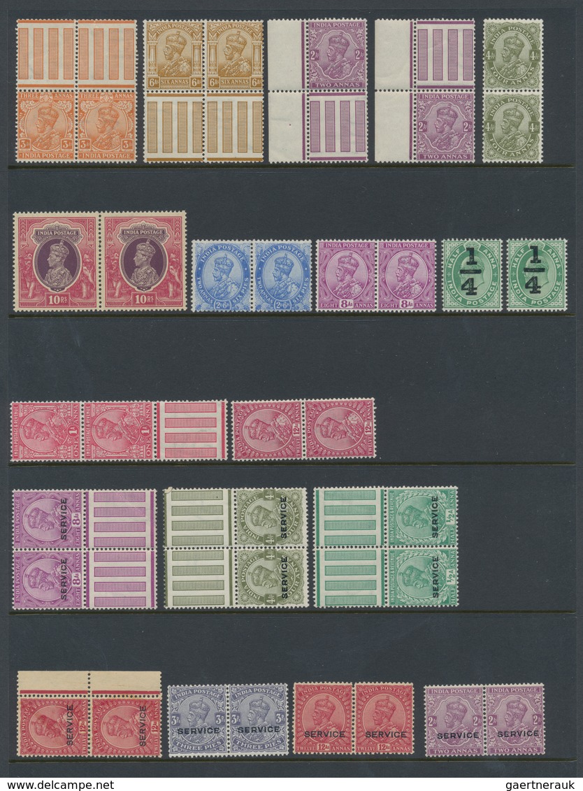 Indien: 1865-1950 Ca.: Comprehensive Collection Of Mint Stamps, Especially Multiples From Pairs To C - 1854 Britse Indische Compagnie