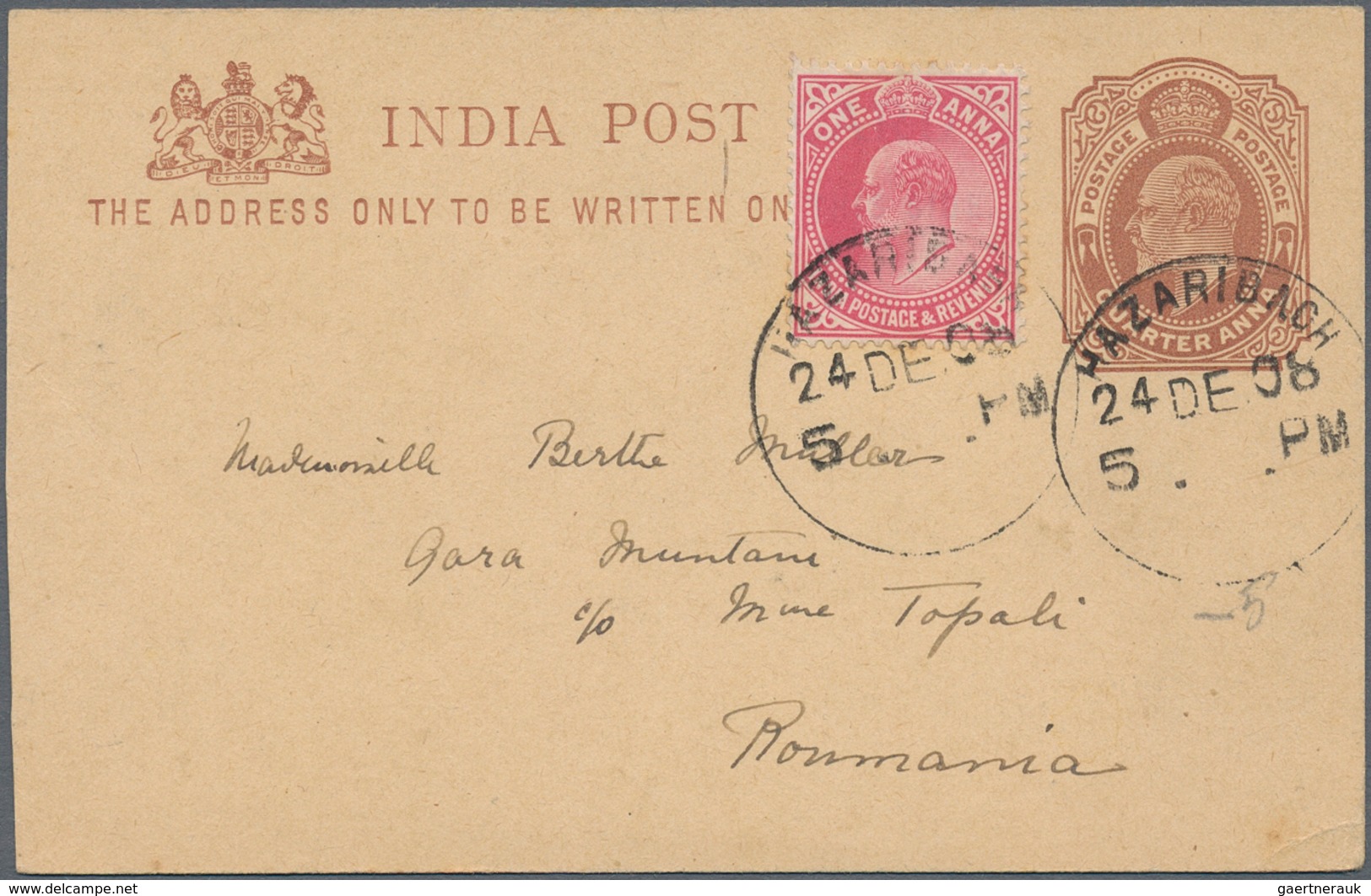 Indien: 1880's-1940's (mostly): About 100 Covers, Postcards And Postal Stationery Items From British - 1854 Britische Indien-Kompanie