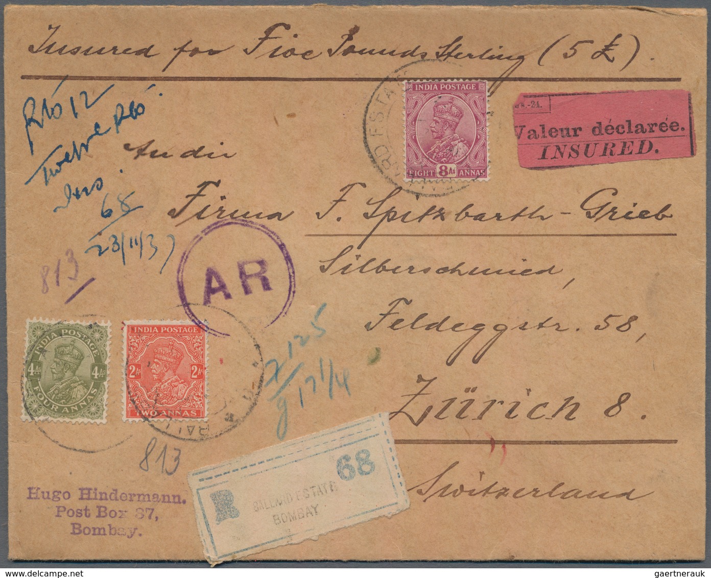 Indien: 1886/1953, AVIS DE RECEPTION, Assortment Of 28 Entires (covers/cards/stationeries/receipt Fo - 1854 East India Company Administration