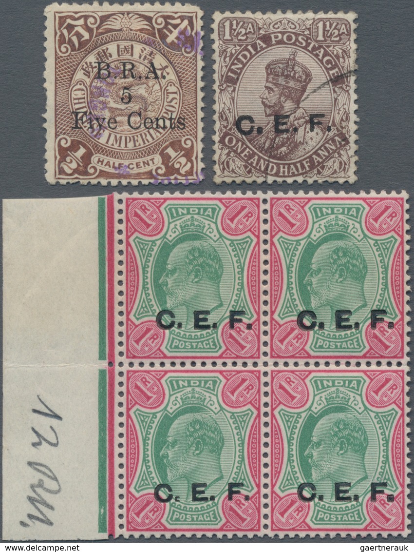 Indien - Feldpost: 1900-1922 China Expeditionary Forces: Collection Of 85 Stamp, Mint And Used, With - Franchigia Militare