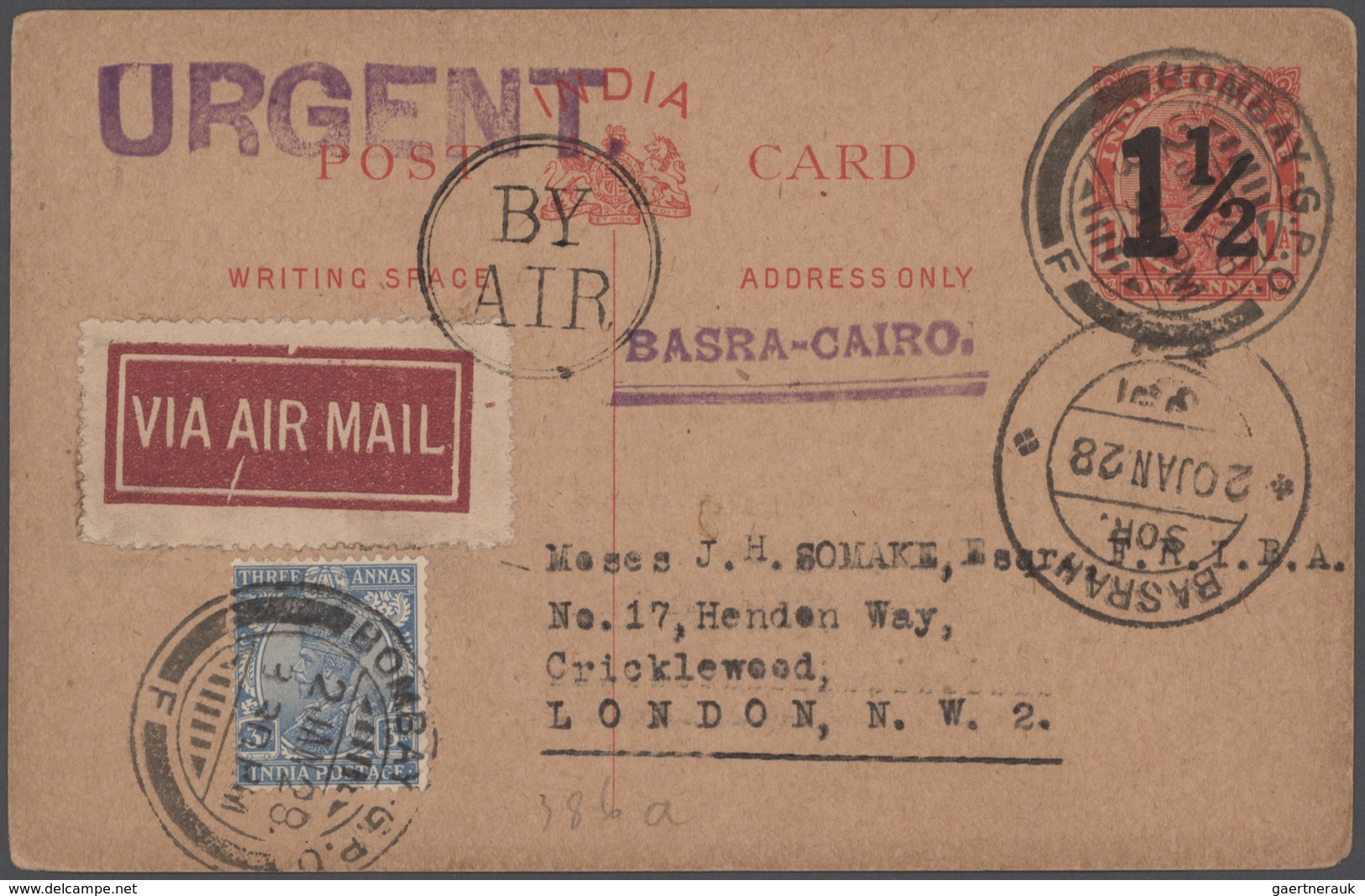 Indien - Ganzsachen: 1945/75 (ca.) accumulation of ca. 1.400 mostly used aerogrammes and airletters,