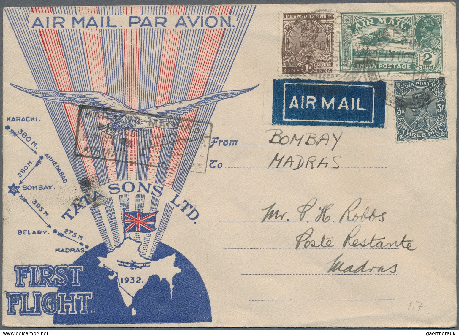 Indien - Flugpost: 1929-1947 Collection Of 50 Airmail Covers And Postcards Including A Lot Of Mail F - Airmail