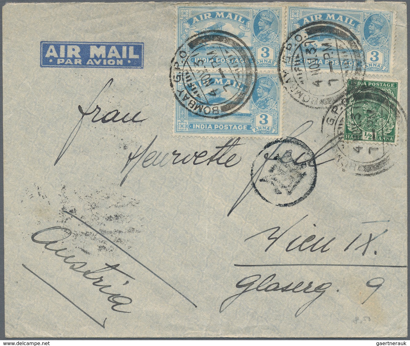 Indien - Flugpost: 1929-1947 Collection Of 50 Airmail Covers And Postcards Including A Lot Of Mail F - Airmail