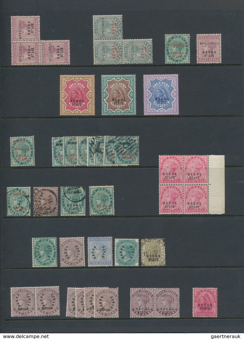 Indien - Konventionalstaaten: NABHA 1885-1943: Mint And Used Collection Of Singles And Multiples, In - Otros & Sin Clasificación