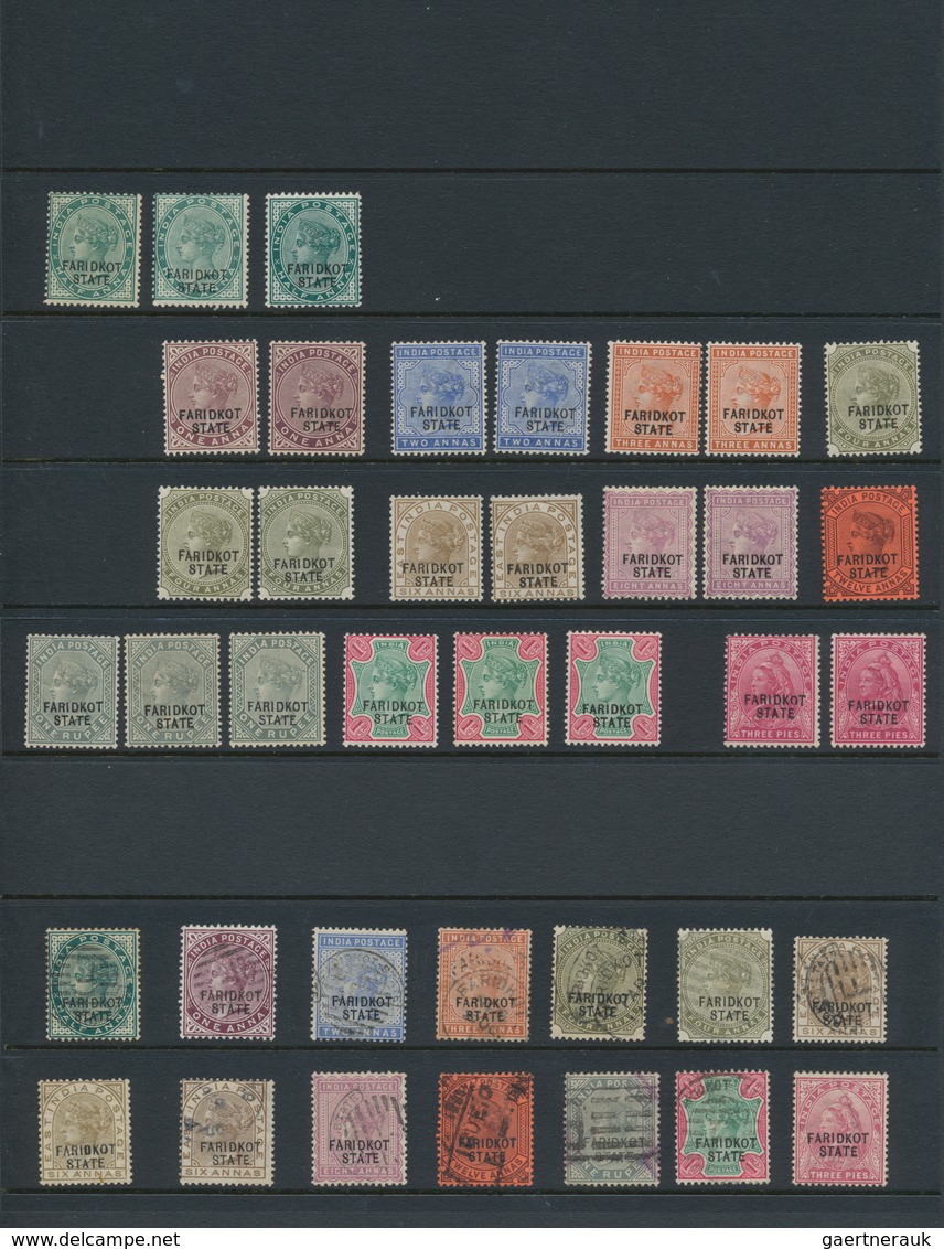 Indien - Konventionalstaaten: FARIDKOT 1887-1900: Mint And Used Collection Of 94 Stamps, Postage And - Altri & Non Classificati