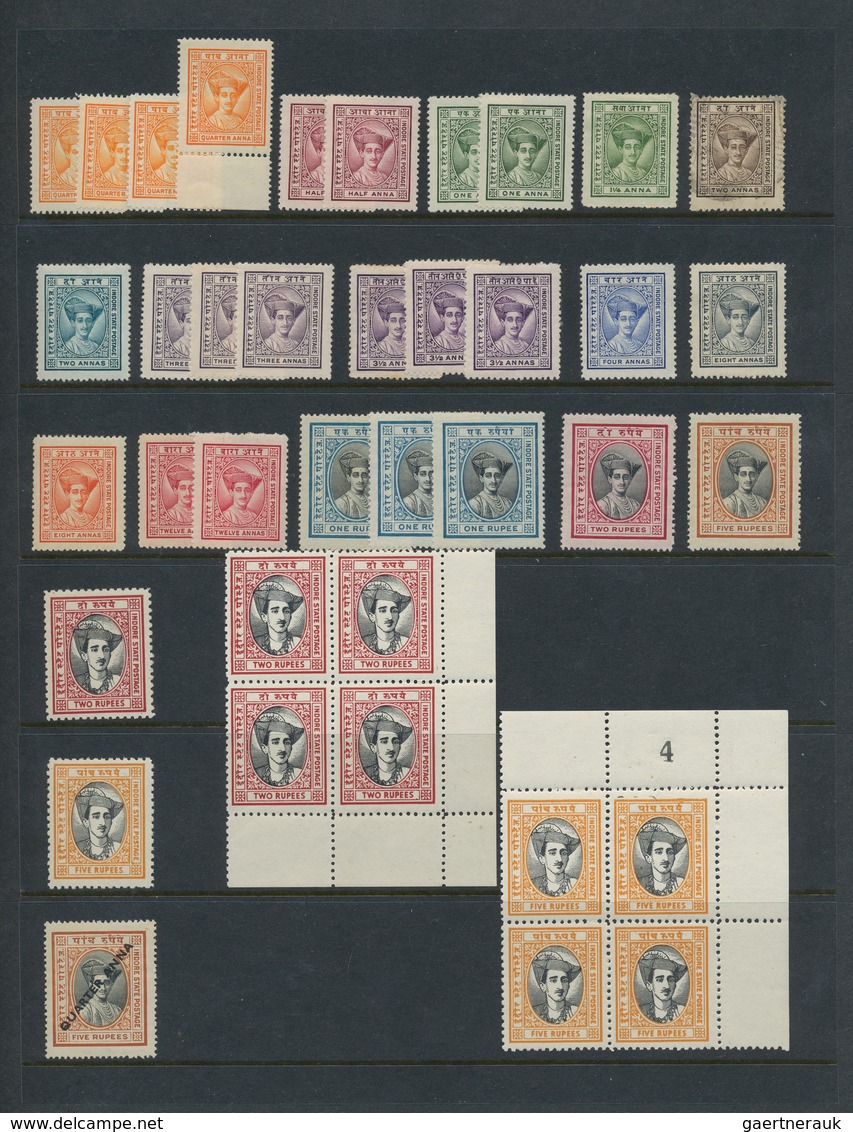 Indien - Feudalstaaten: INDORE 1886-1946: Comprehensive Collection Of Hundreds And Hundreds Of Mint - Other & Unclassified