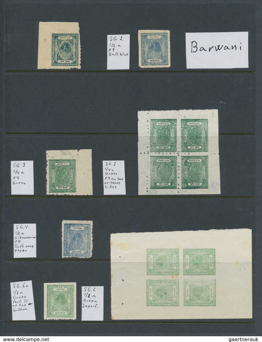 Indien - Feudalstaaten: BARWANI 1917-47: Mint Collection Of About 120 Stamps Including Better Single - Otros & Sin Clasificación