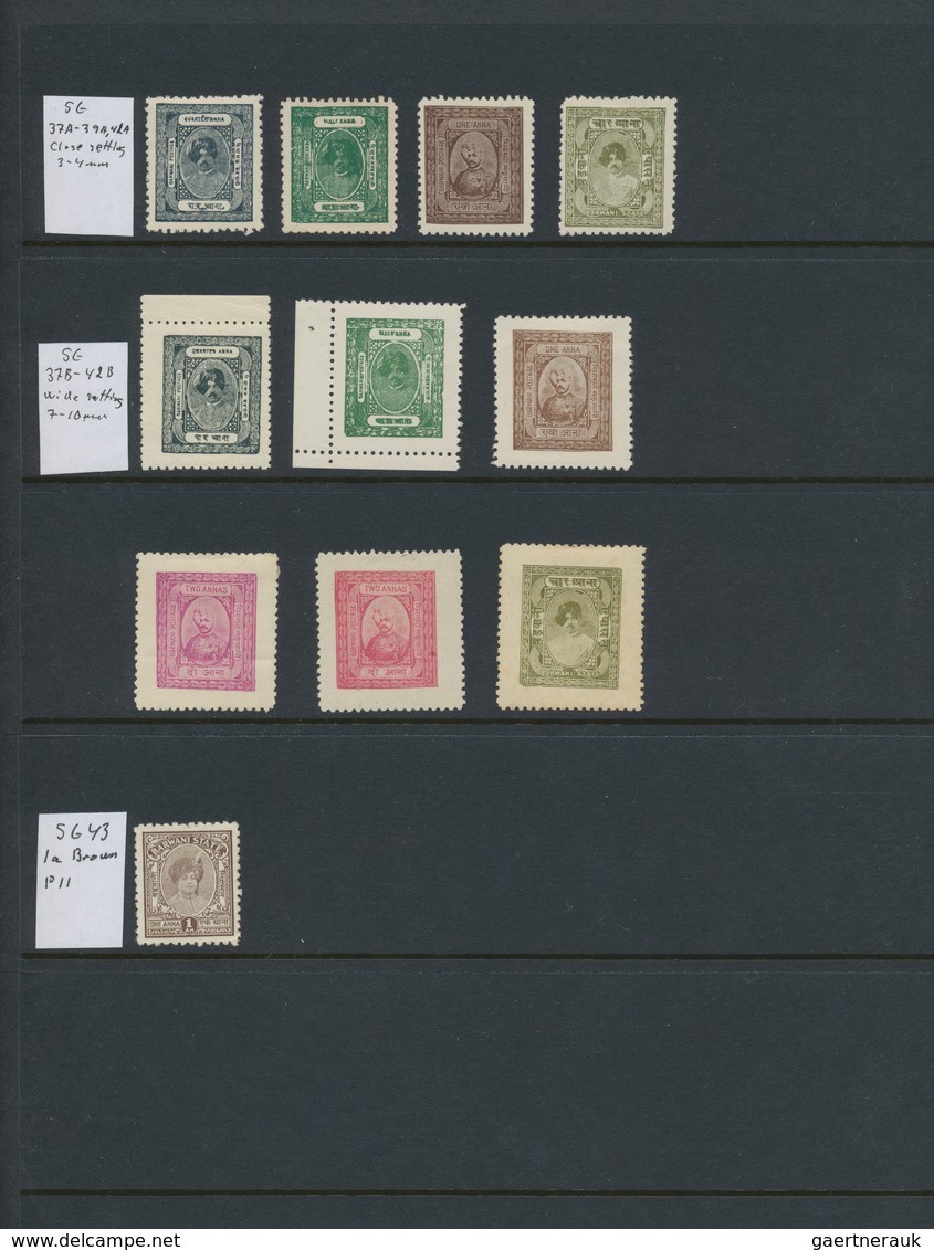 Indien - Feudalstaaten: BARWANI 1917-47: Mint Collection Of About 120 Stamps Including Better Single - Other & Unclassified
