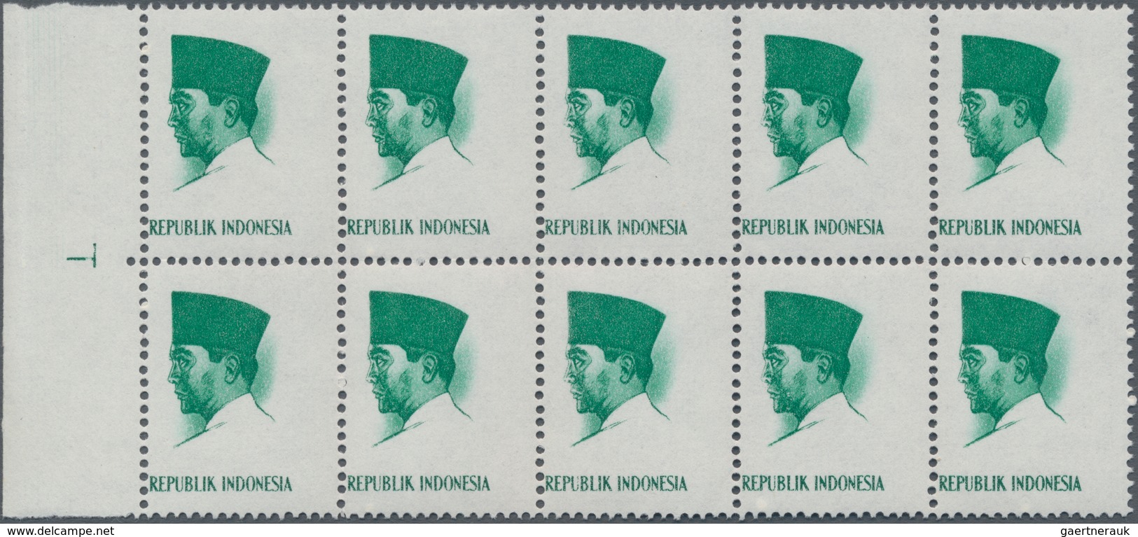 Indonesien: 1966, President Sukarno 1rp. With BROWN OMITTED (margin And Denomination) In A Lot With - Indonesia