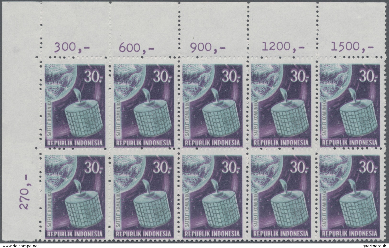 Indonesien: 1969, Satellite Communication 30r. With Variety GREY Instead Of Red Printing In An INVES - Indonesien