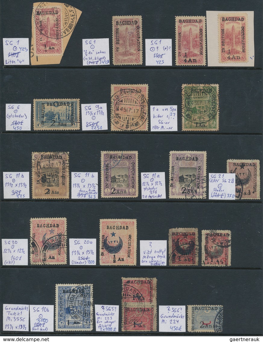 Irak: 1917/1919 Mint And Used Collection Of Stamps Issued For BAGHDAD And MOSUL, With 28 Stamps For - Irak