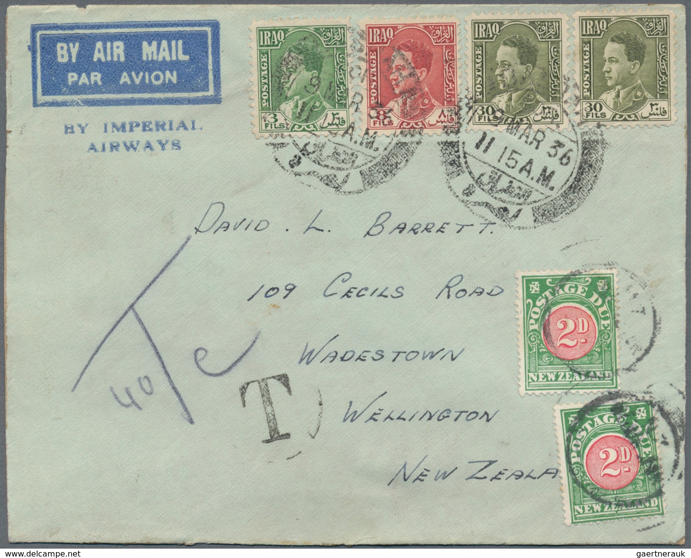 Irak: 1927/1936, Interesting Group With 15 Covers, Mostly Airmail-covers To Europe Routed Via Variou - Iraq