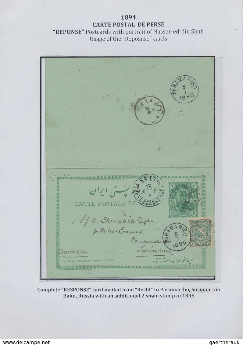 Iran: 1878-1925, "PERSIAN POSTAL STATIONERY IN THE QAJAR PERIOD" Exhibition Collection On 128 Pages - Iran