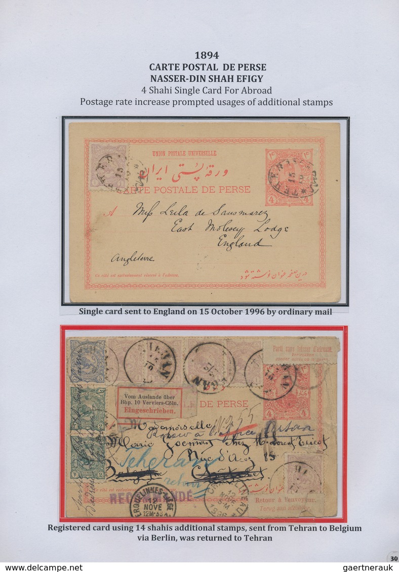 Iran: 1878-1925, "PERSIAN POSTAL STATIONERY IN THE QAJAR PERIOD" Exhibition Collection on 128 pages