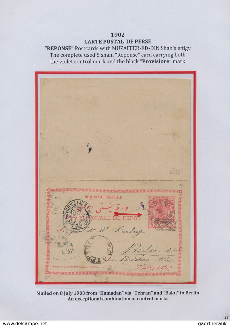 Iran: 1878-1925, "PERSIAN POSTAL STATIONERY IN THE QAJAR PERIOD" Exhibition Collection on 128 pages