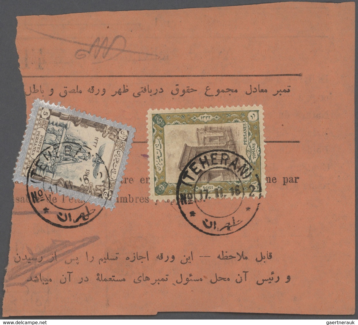 Iran: 1882-1928, Lot With Covers & Stationerys Including Early Overprinted Issues, Waybills, Pre Pai - Irán