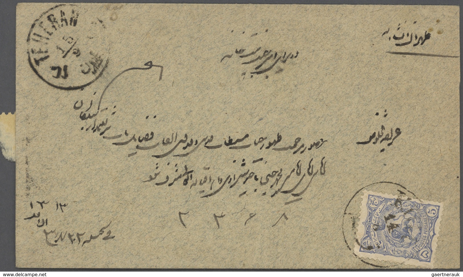 Iran: 1882-1928, Lot with covers & stationerys including early overprinted issues, waybills, pre pai