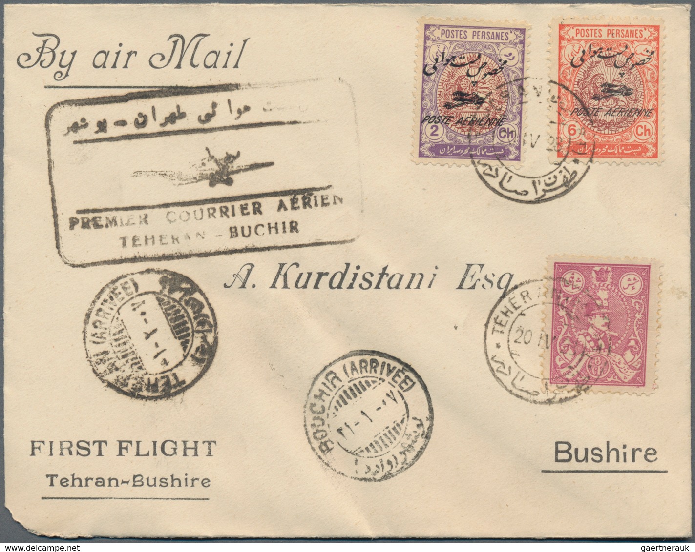 Iran: 1900-60 Ca., 86 Covers And 25 Mint And Used Postal Stationerys In Album, First Flights And Air - Iran