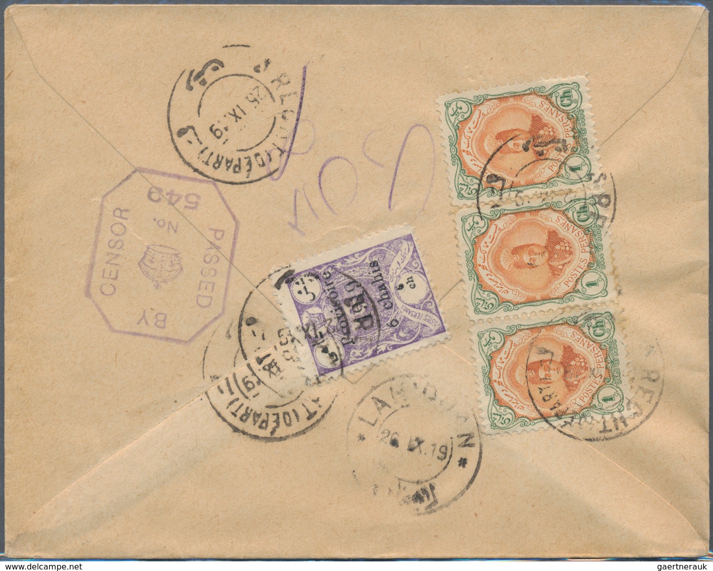 Iran: 1914-20, 16 Covers With Censor Marks And Labels, Showing Cancellations Of Hamadan, Lahidjan, R - Iran