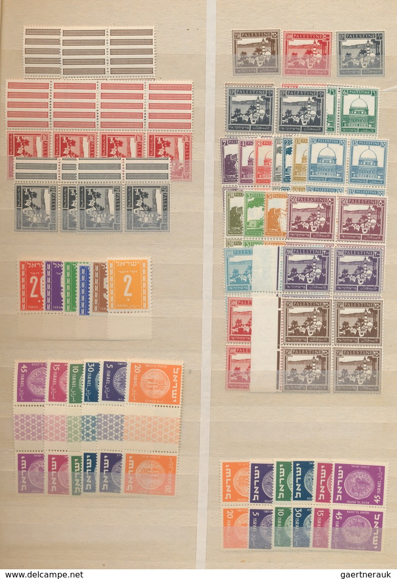 Israel: 1918/1987, Palestine/Interim Mail/Israel, Comprehensive Accumulation In Four Stockbooks With - Usados (sin Tab)