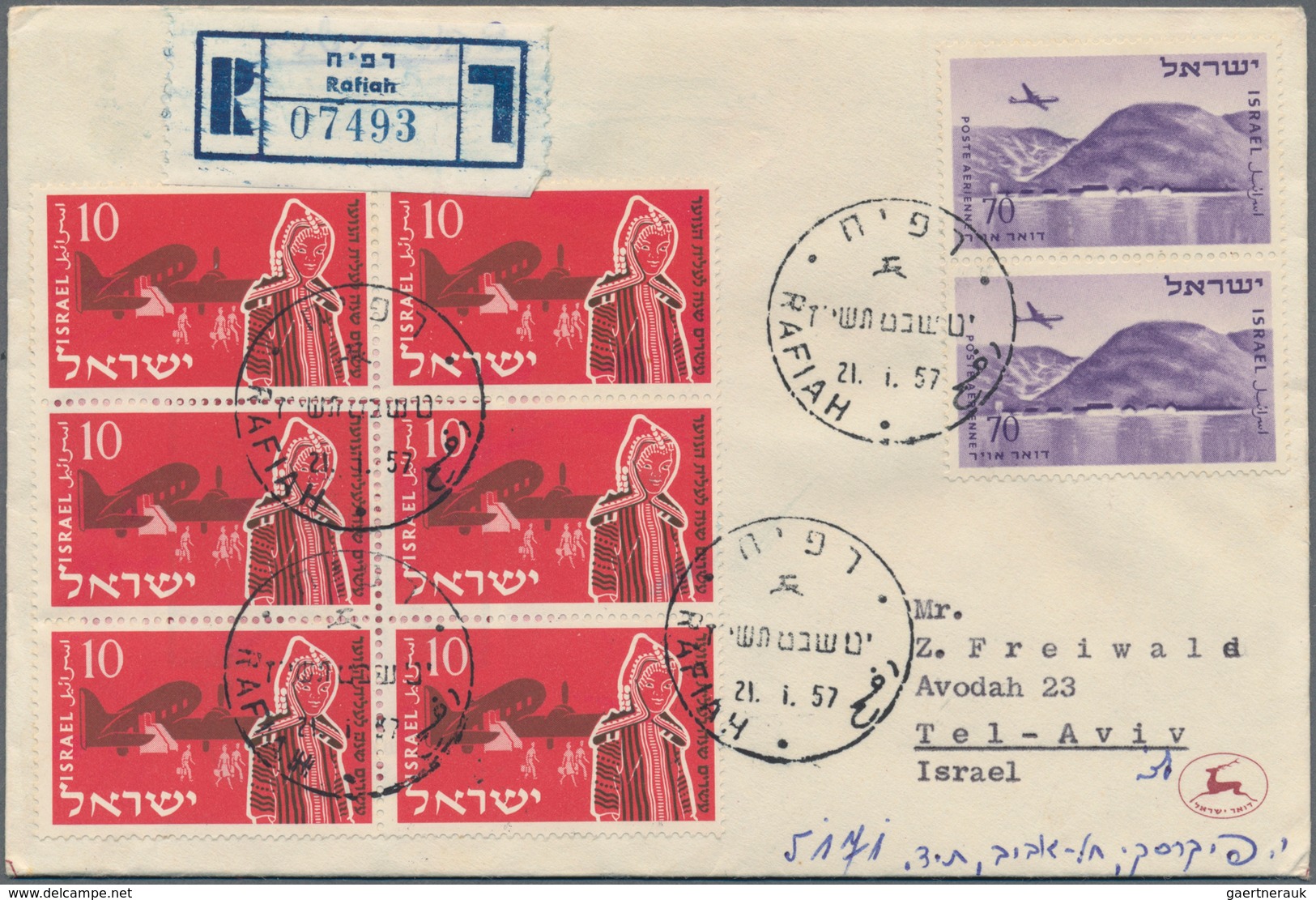 Israel: 1948/1965, Holding Of Apprx. 280 Entires With Commercial Mail And Philatelic Covers, Main Va - Usados (sin Tab)
