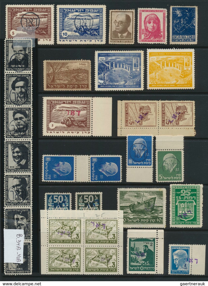 Israel: From 1948 On. INTERIM PERIOD. Big Lot Containing About 98 Semi-official Stamp Issues, Inclus - Gebraucht (ohne Tabs)