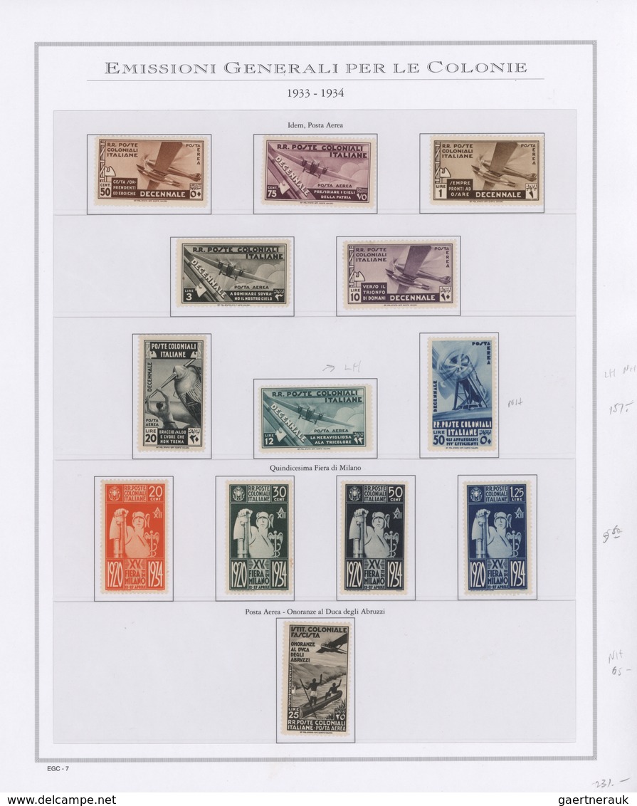 Italienische Kolonien - Gemeinschaftsausgaben: 1932/1942 (ca): Mint (mostly Never Hinged) Collection - General Issues