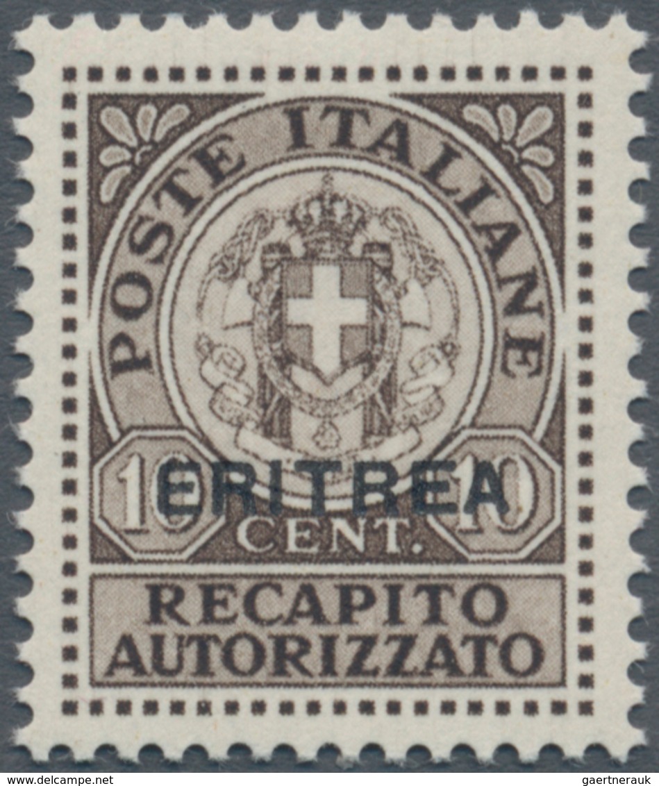 Italienisch-Eritrea - Gebührenmarken: 1939, Revenue Issue For LETTER DELIVERY 10c. Dark Brown (‚Reca - Eritrea