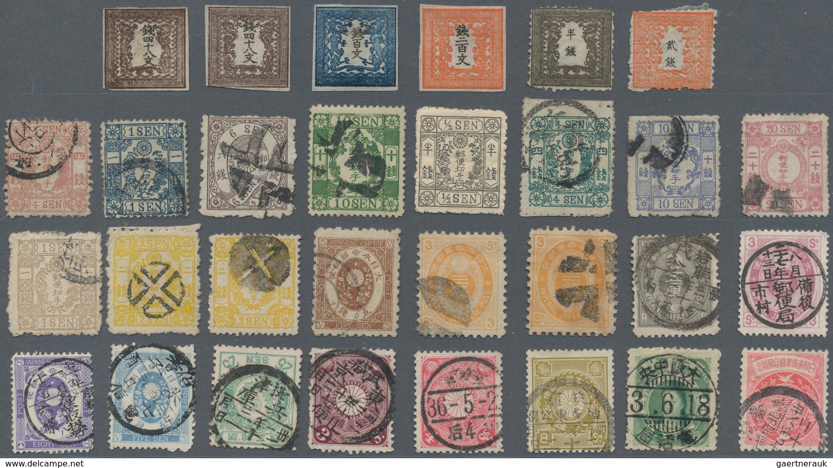 Japan: 1871/1934, Mint And Predominantly Used On Pages/stockcards Inc. Dragons Unused Mint 48 Mon Pl - Otros & Sin Clasificación