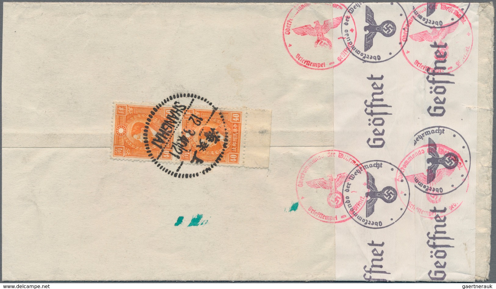 Japanische Besetzung  WK II - China - Zentralchina / Central China: 1938/44, Unovpt. Issues On Cover - 1943-45 Shanghái & Nankín