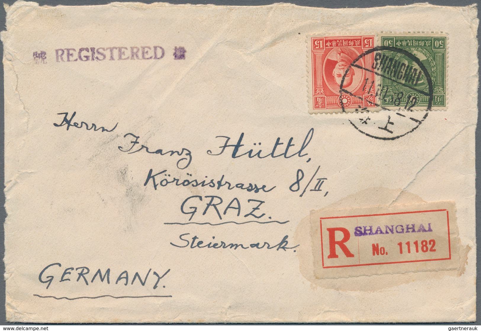 Japanische Besetzung  WK II - China - Zentralchina / Central China: 1938/44, unovpt. issues on cover