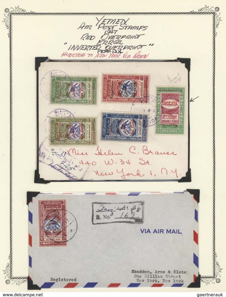 Jemen: 1947-62, Album With Specialized Collection With Perf And Imperf Stamps And Souvenir Sheets, C - Yemen