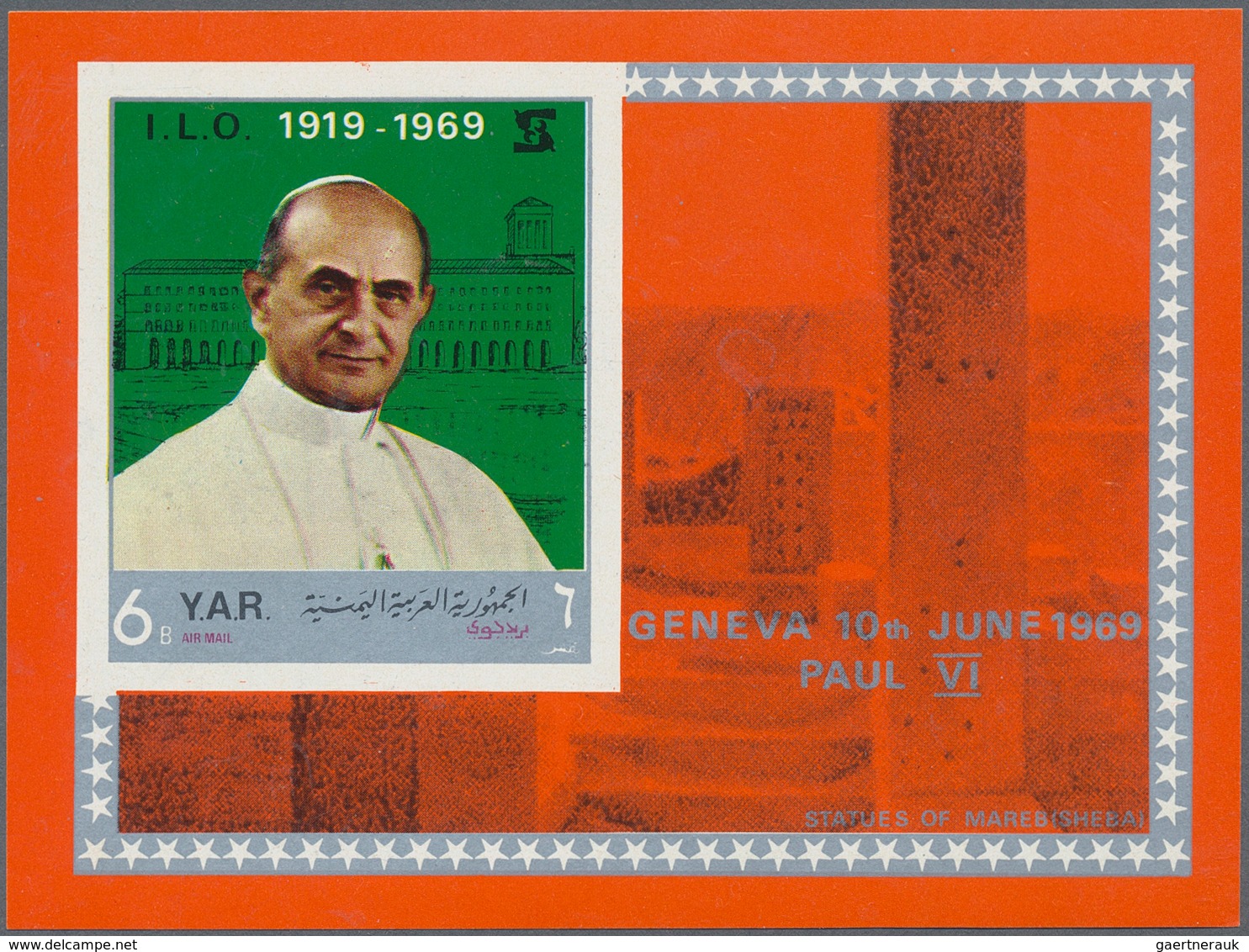 Jemen: 1969, Pope Paul VI. At The International Labour Conference In Geneva Two Different Perf. And - Yémen