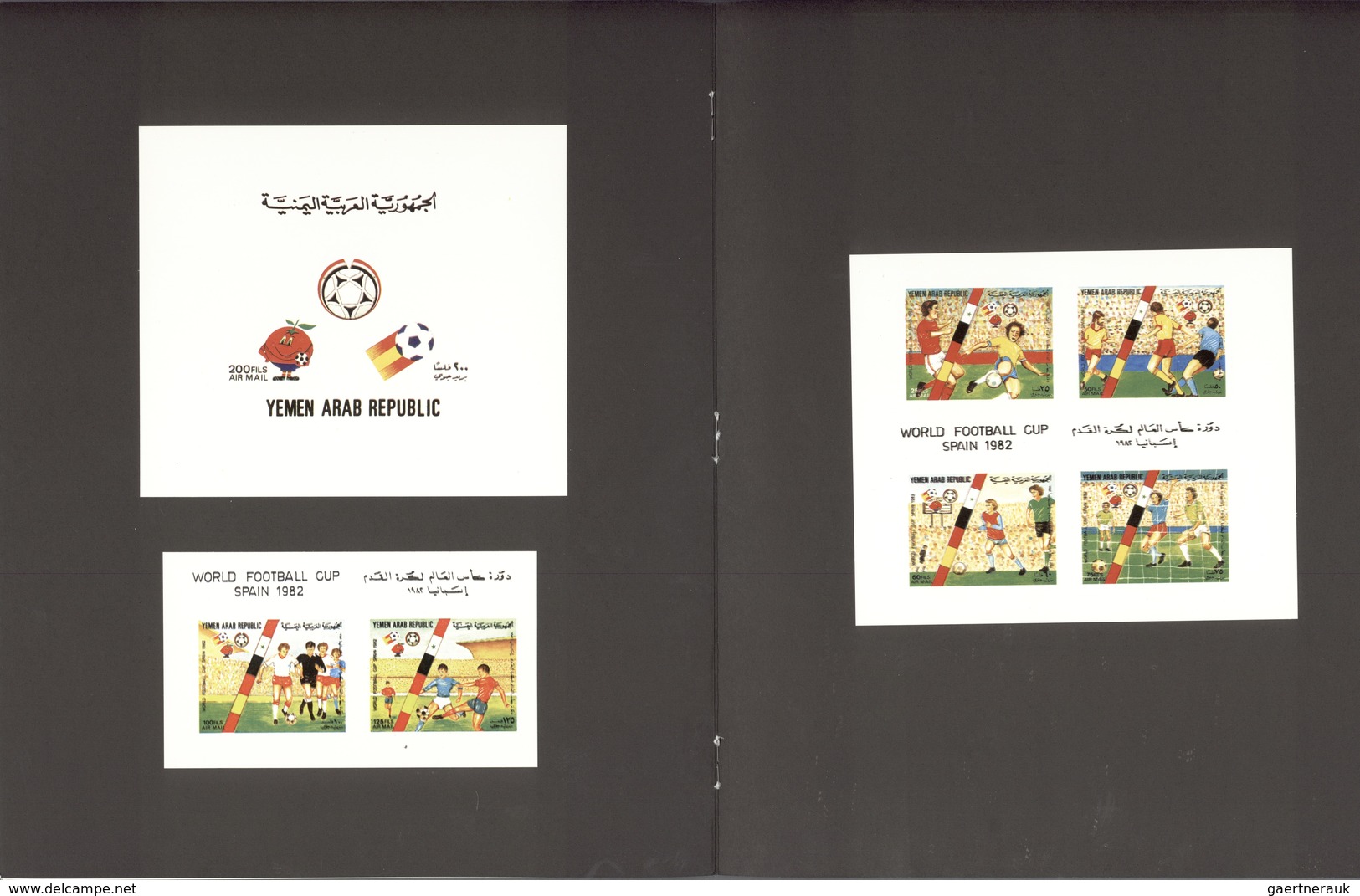 Jemen: 1980/1984 (ca.), 67 mostly different sample folders of the Ueberreuter printing company with