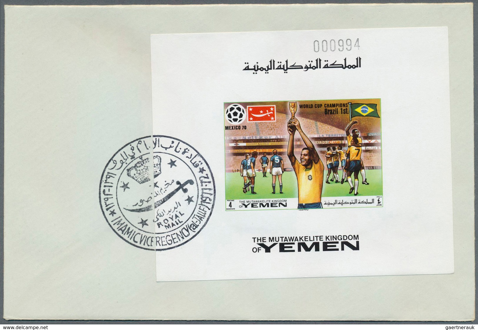 Jemen - Königreich: 1963/1972, Assortment Of 37 Envelopes Bearing Attractive Frankings Incl. Souveni - Yemen