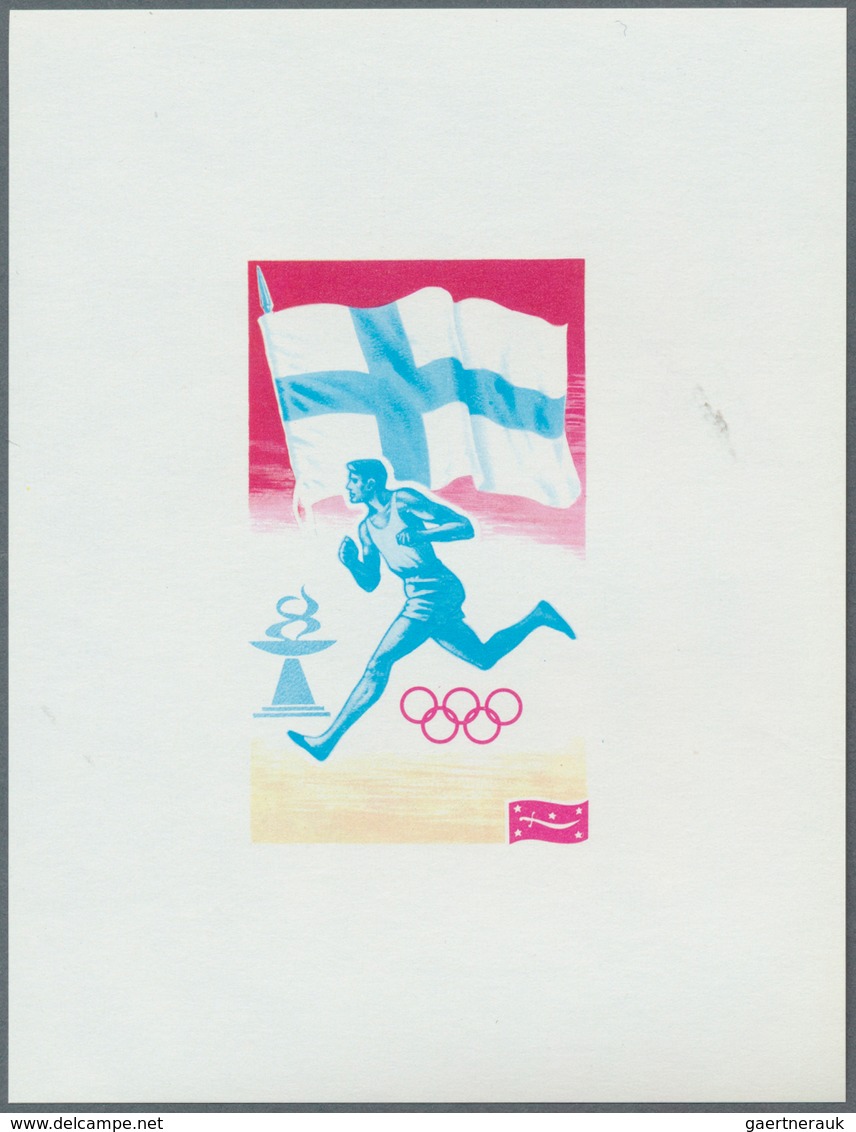 Jemen - Königreich: 1968, Summer OLYMPICS 1924-1968 'National flags and venues' 11 different imperfo