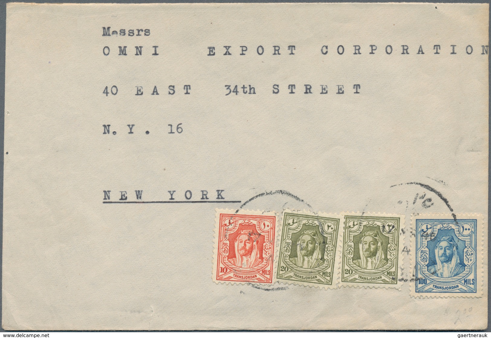 Jordanien: 1934/88 (ca.), Covers (17 Inc. FDC X3), Used Ppc (8 Inc. 1934 To Addis Abeba/Ethiopia), A - Jordanien
