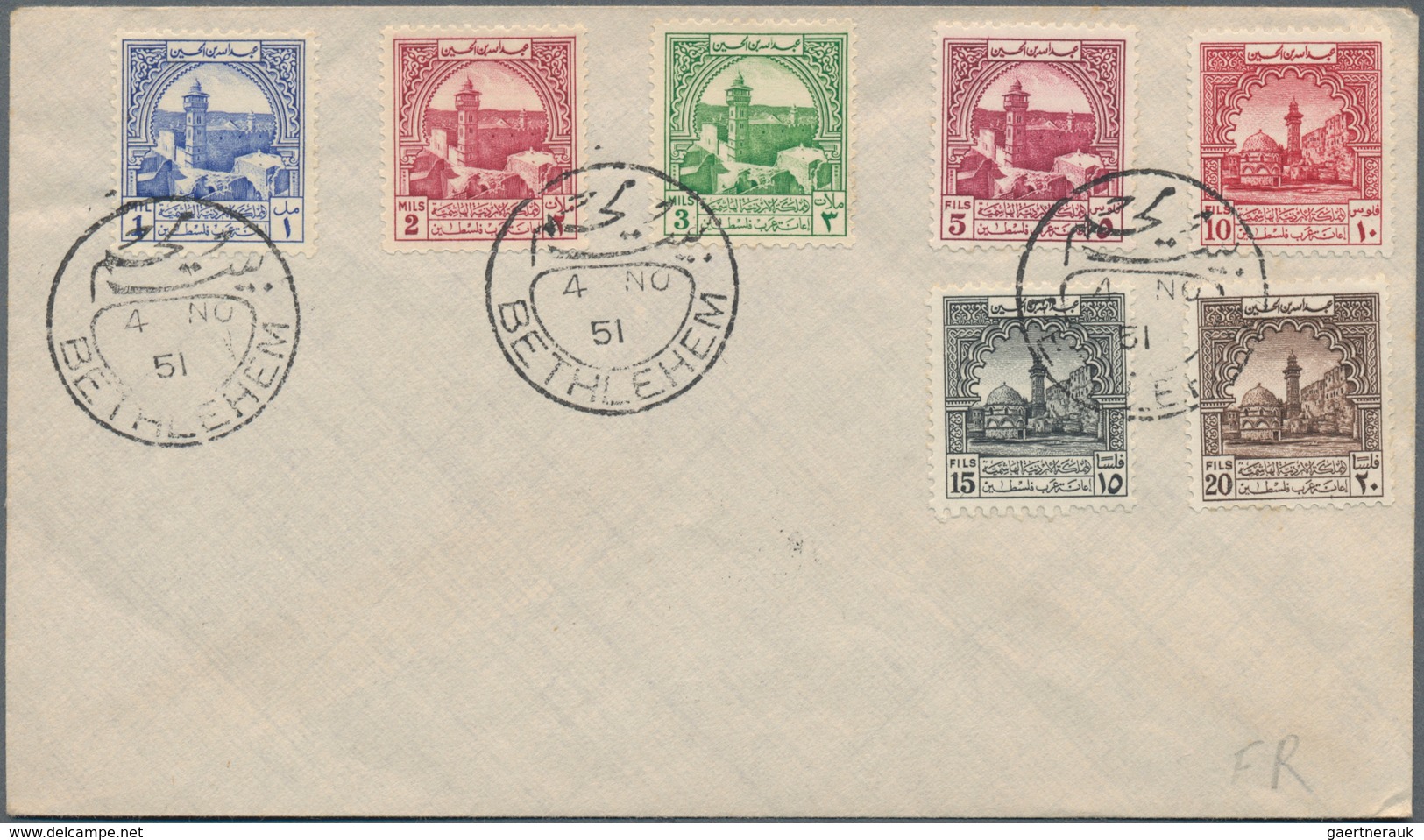 Jordanien: 1934/88 (ca.), covers (17 inc. FDC x3), used ppc (8 inc. 1934 to Addis Abeba/Ethiopia), a