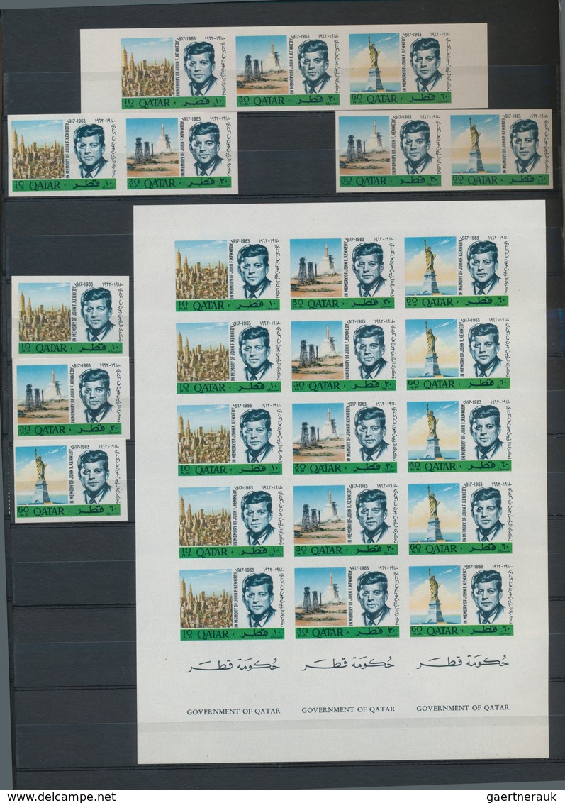 Katar / Qatar: 1957-74,1979-80 The "CROUCH COLLECTION OF EARLY QATAR ISSUES": Mint collection in fou