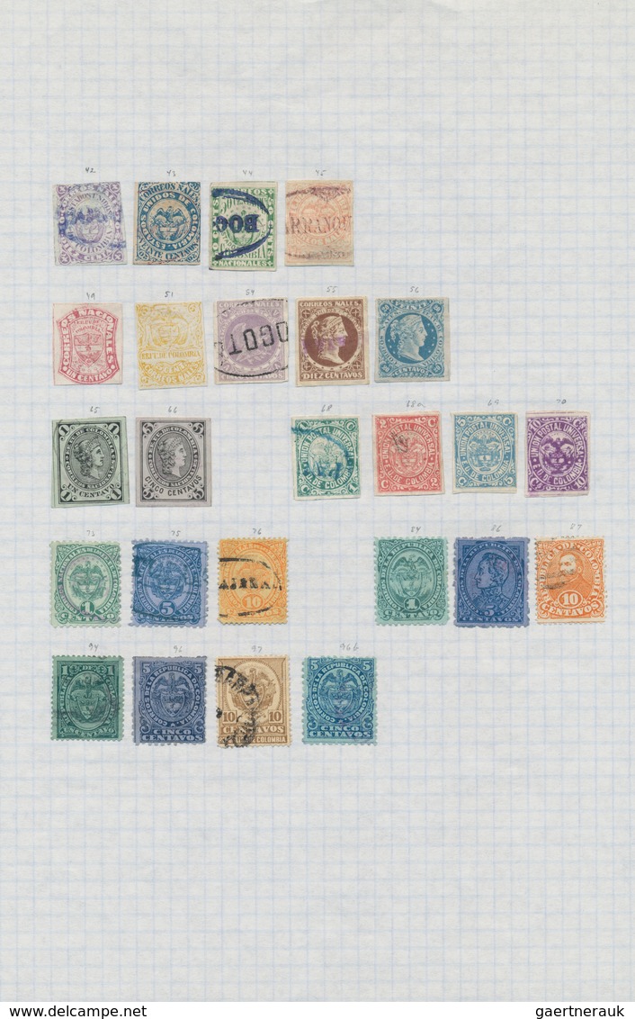 Kolumbien: 1859/1970 (ca.), Used And Mint Collection/accumulation On Leaves/stockpages, Main Value I - Colombia