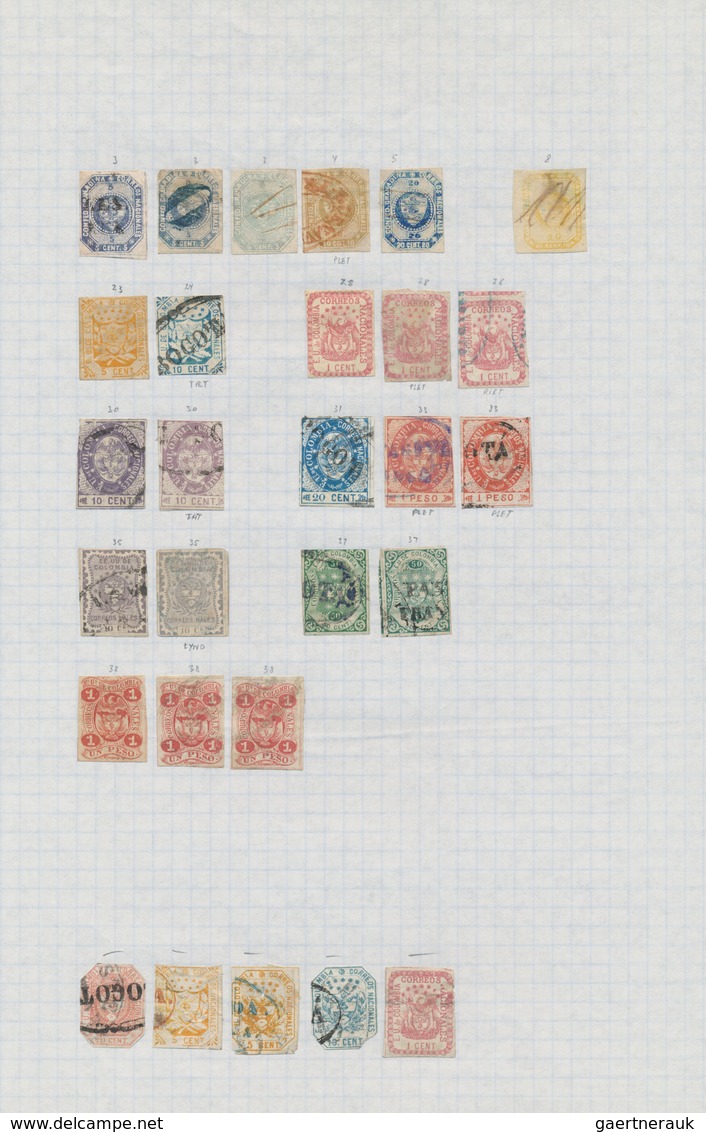 Kolumbien: 1859/1970 (ca.), Used And Mint Collection/accumulation On Leaves/stockpages, Main Value I - Kolumbien