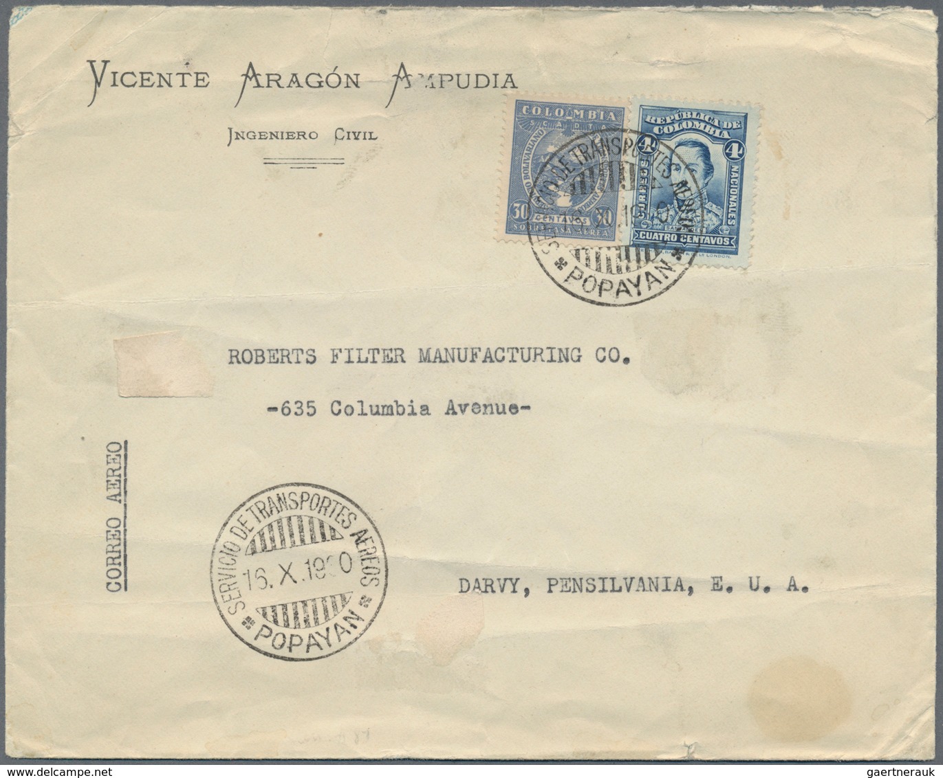 Kolumbien: 1905/62 (ca.), Apprx. 80 Covers Plus Two Used Stationery, Mostly Air Mail To U.S. Inc. Ce - Colombia