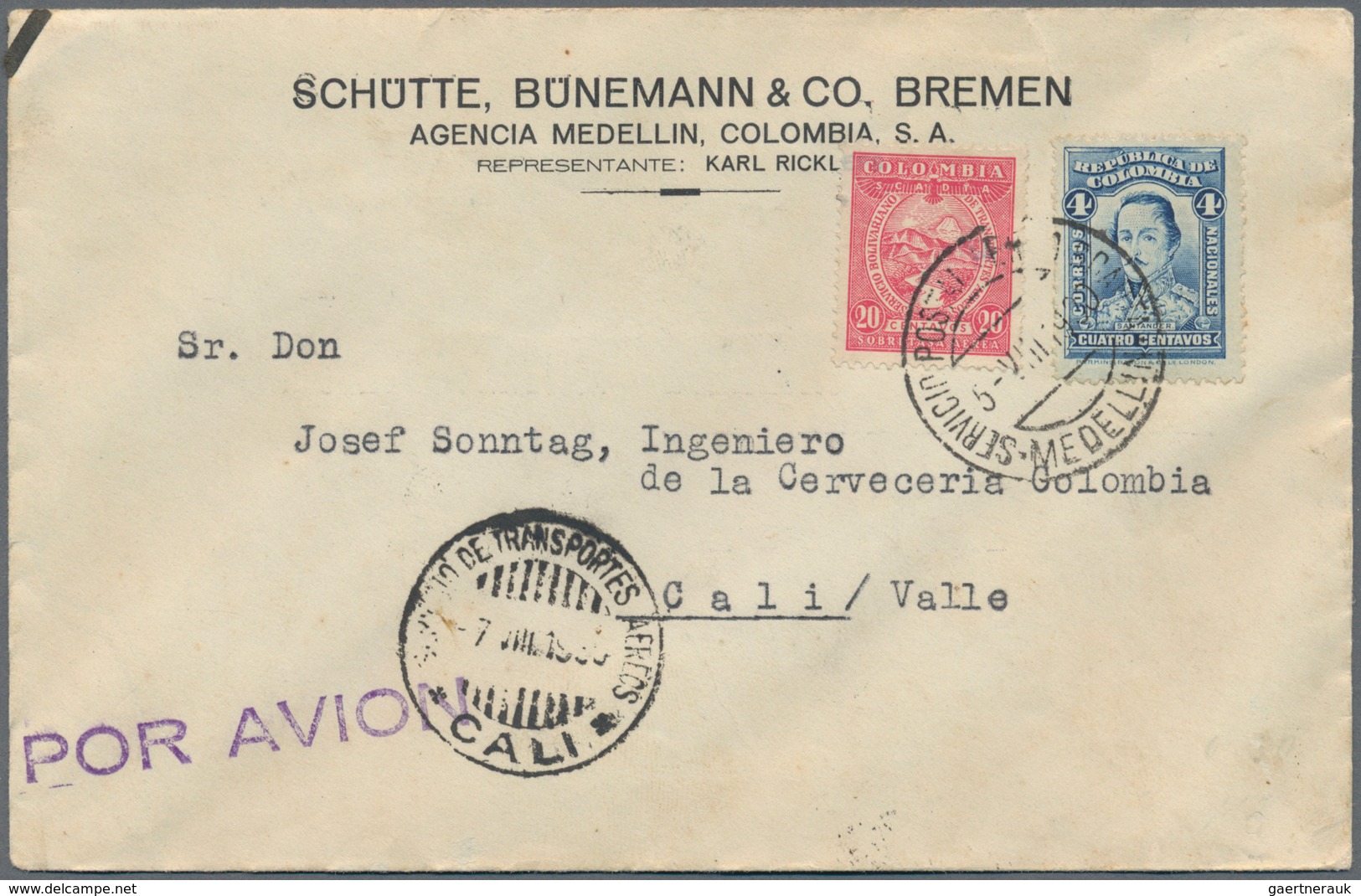 Kolumbien: 1905/62 (ca.), Apprx. 80 Covers Plus Two Used Stationery, Mostly Air Mail To U.S. Inc. Ce - Colombia