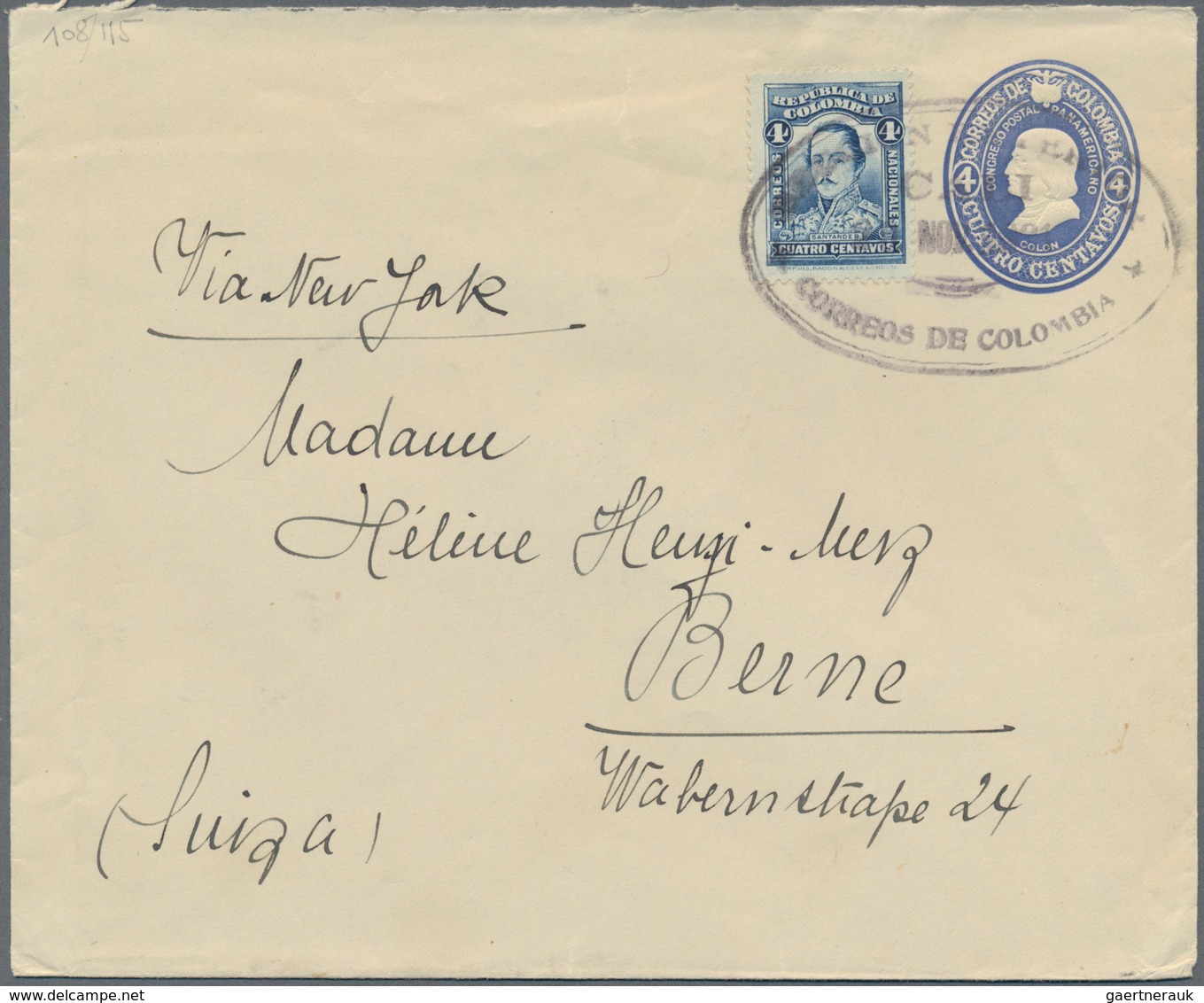 Kolumbien: 1905/62 (ca.), apprx. 80 covers plus two used stationery, mostly air mail to U.S. inc. ce