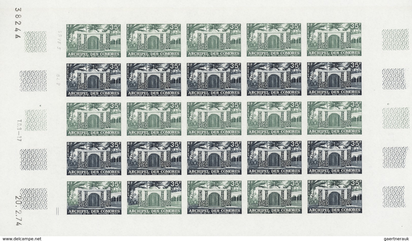 Komoren: 1970/1975, IMPERFORATE COLOUR PROOFS, MNH collection of 31 complete sheets (=690 proofs), o