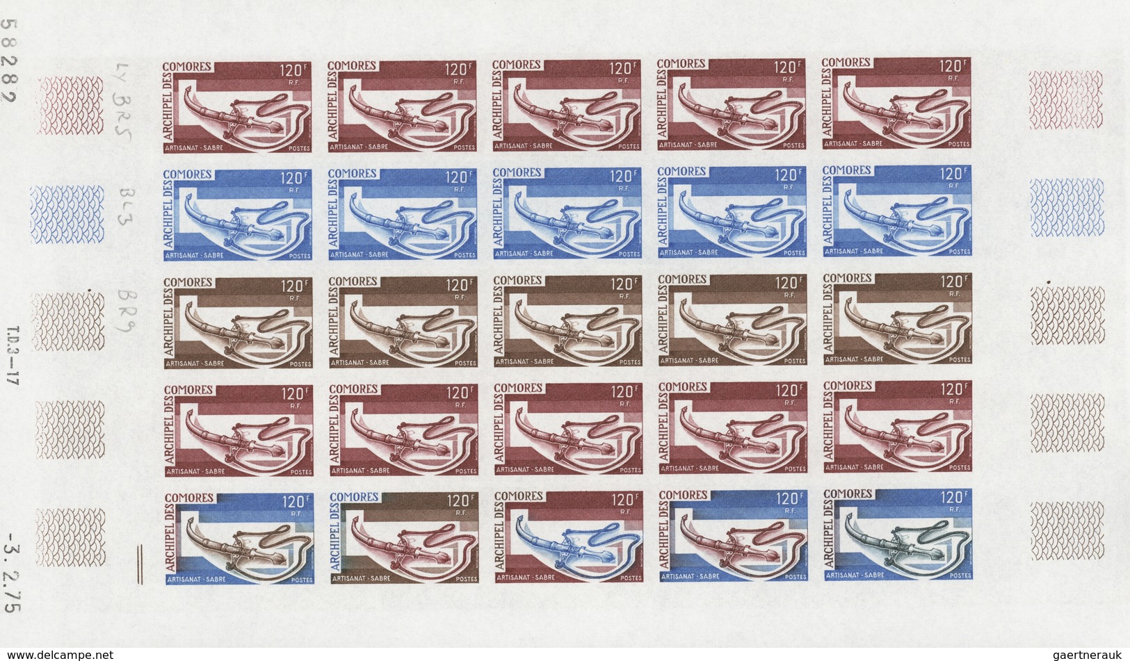 Komoren: 1970/1975, IMPERFORATE COLOUR PROOFS, MNH collection of 31 complete sheets (=690 proofs), o